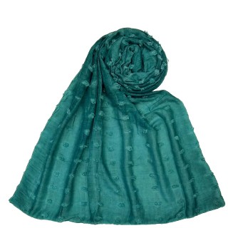 Designer Cotton Checkered Stole - Mint Green